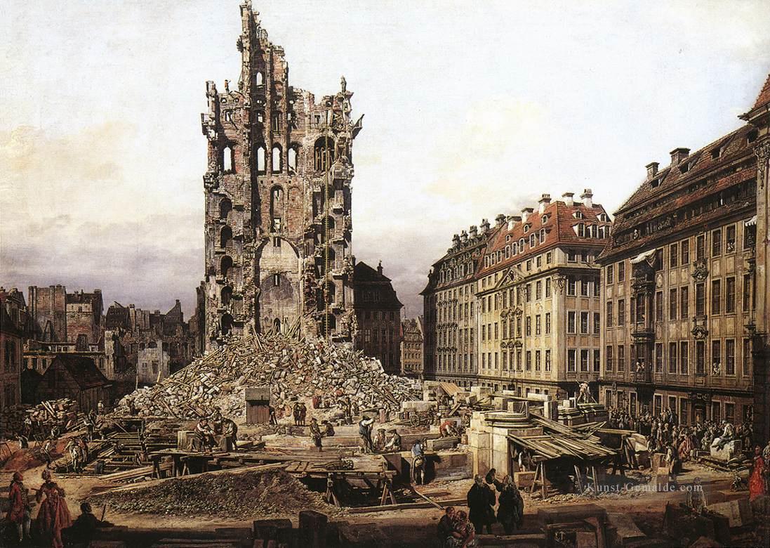 Die Ruinen der alten Kreuzkirche in Dresden städtischem Bernardo Bellotto Ölgemälde